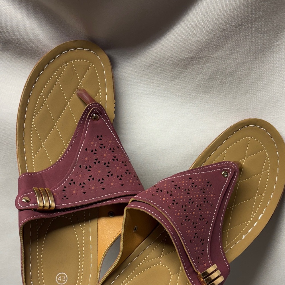 SHEIN Elegant Tan and Purple Women's Sandals